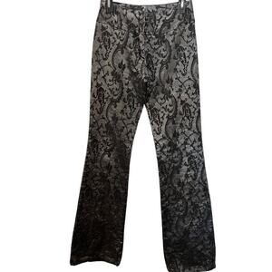Signe Paris Y2K Whimsigoth Grunge Vintage Flare Texture Womens Pants Silver sz 2